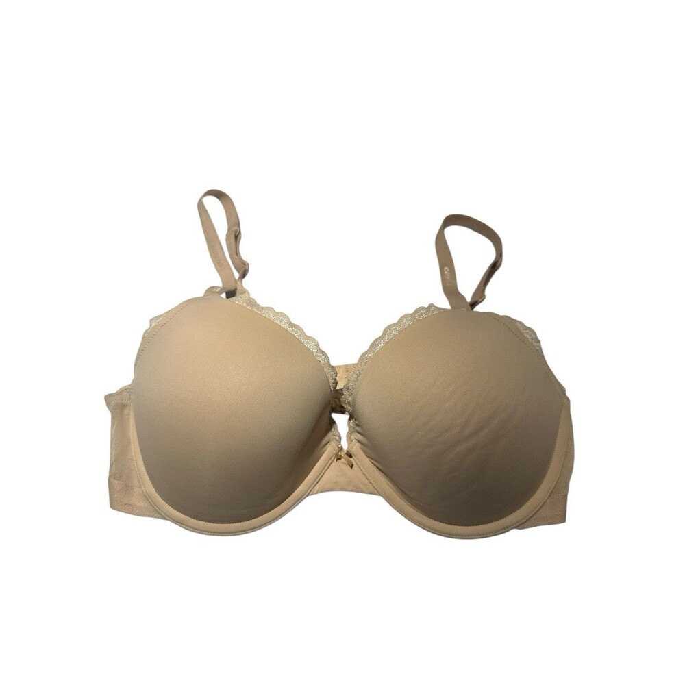 Aerie Bra Beige  Lace Trim Underwire 34DD Soft Material